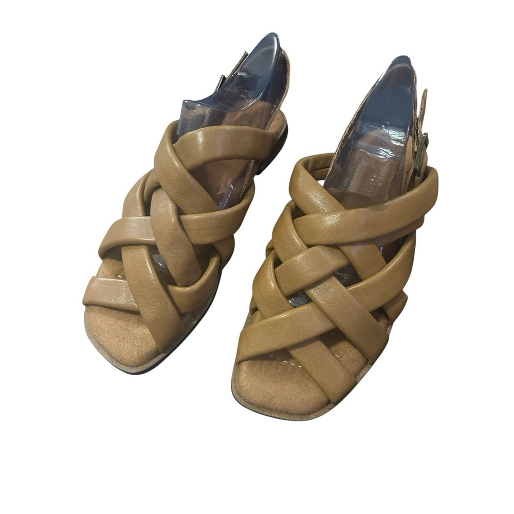 Kelsi Dagger Brooklyn Koba Woven Slingback Sandals Tan Brown Size 11 EUR 42